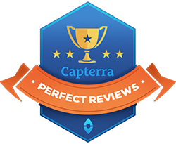 Perfect reviews badge from Capterra